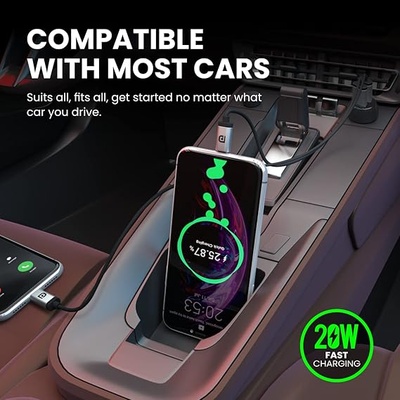 Portronics Car Power 7 20W Fast Charging With Dual Output Rapid Charge Compatible With Cellular Phones (Black) Portronics Car Power 7 20W Fast Charging With Dual Output Rapid Charge Compatible With Cellular Phones (Black)