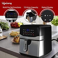 Lifelong Digital Air Fryer LLHFD722, 7.5 Litre XL LED Touch Screen, 12 Preset Cooking Modes, 1400 W