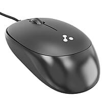 Ambrane Wired USB Mouse, Plug & Play, High Resolution 1600 DPI Optical Sensor, 3-Button Design, Clickable Scroll Wheel, Ambidextrous, Ergonomic Mouse for Comfortable All-Day Grip