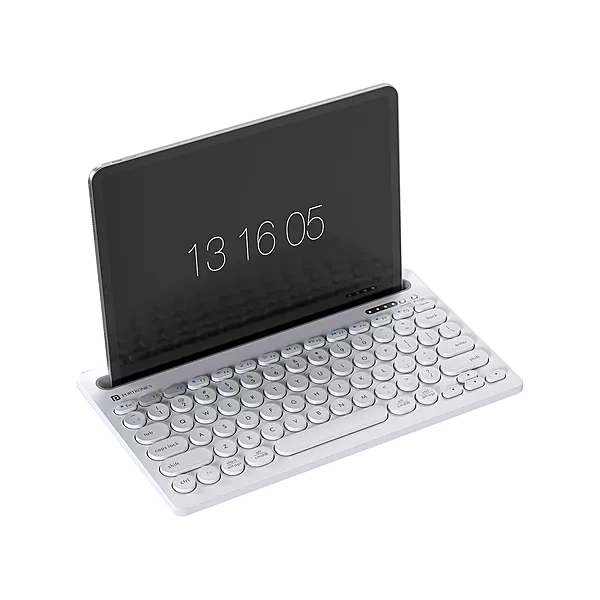 Portronics Bubble Dock Bluetooth + Wireless Keyboard  | Rechargeable | White | 1 Year Warranty