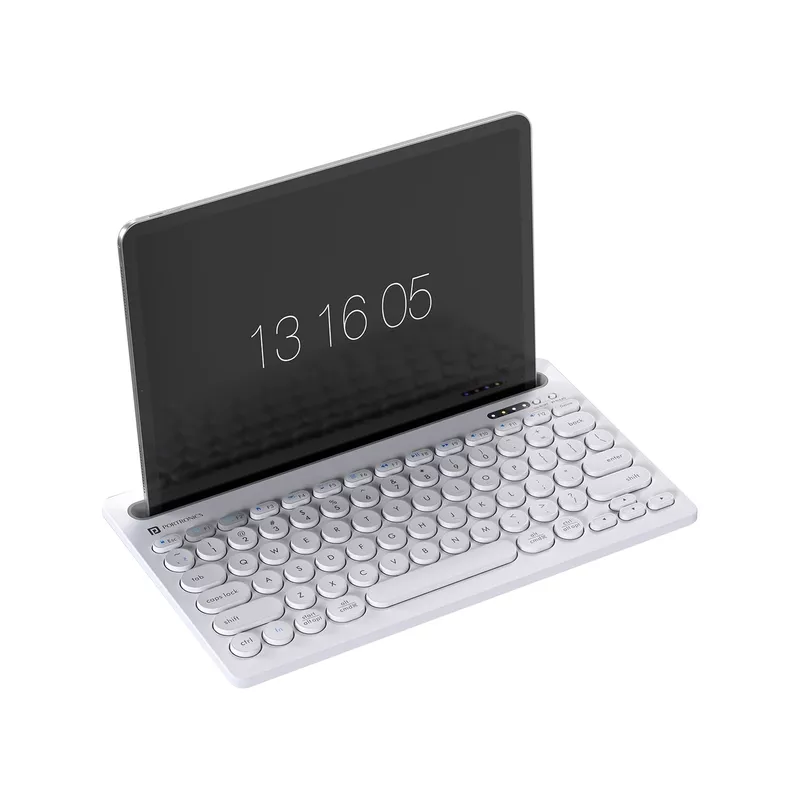 Portronics Bubble Dock Bluetooth + Wireless Keyboard  | Rechargeable | White | 1 Year Warranty