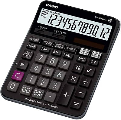 CASIO ELE CALCULATOR DJ-120DPLUS BLACK Check & Recheck