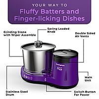 Crompton's Duro Classic Wet Grinder with 150W Motor for Uniform Grinding, High Grade 2L Stainless Steel Drums, Strong ABS Body