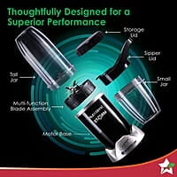 Wonderchef Nutri-blend Storm 1200W 22000 RPM  Sharp 6-wing Stainless Steel Blade