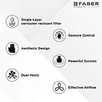 Faber 60cm 1200 m³/hr Vertical Wall Mounted Chimney Filterless Two Way Suction Auto Clean