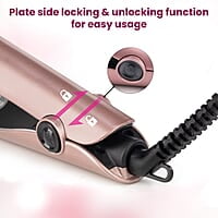AGARO Hair Straightener&Curler, 2-In-1 Twist Angled Ceramic Coated Floating Plates