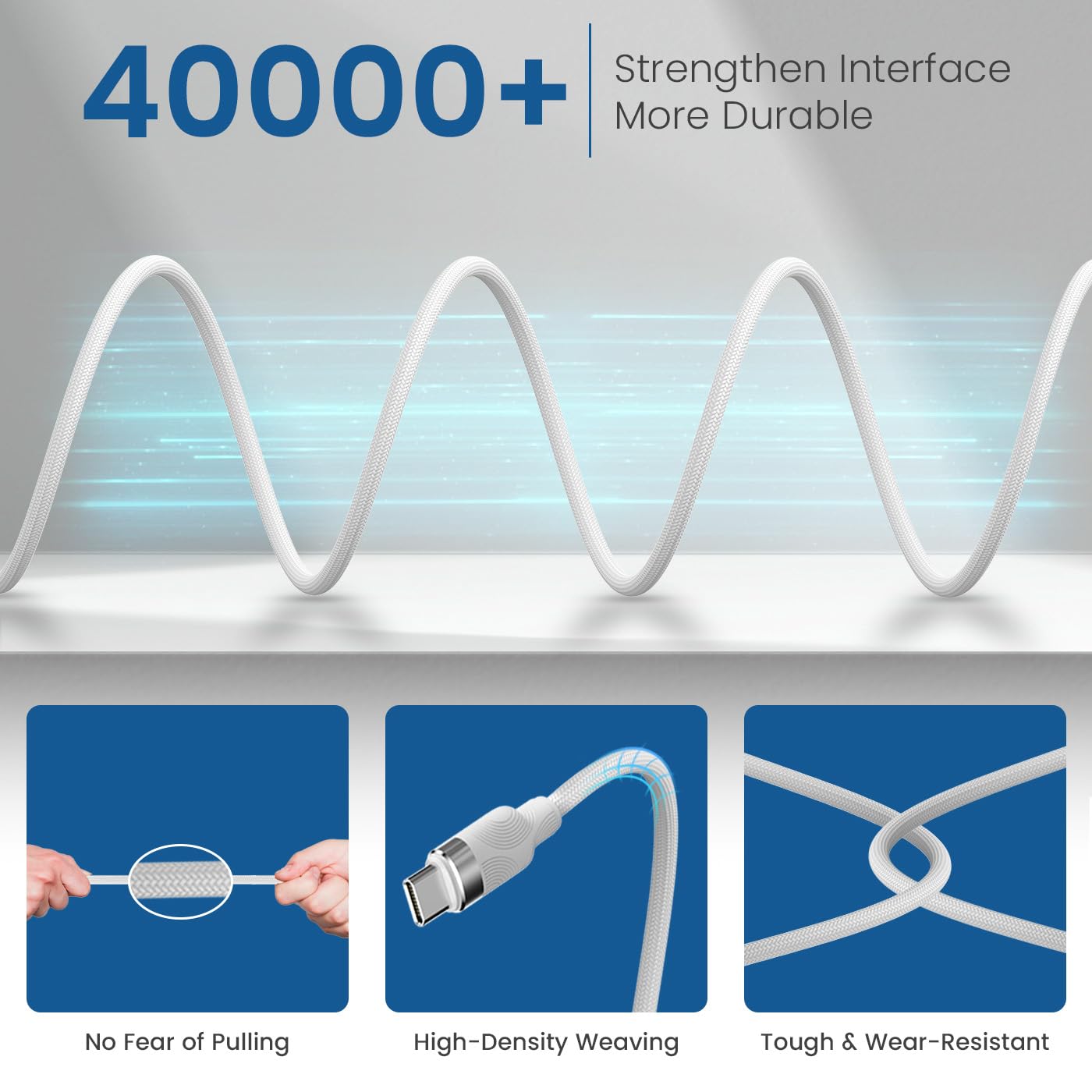 Portronics Maglink C – 60W Type-C Coiled Cable, White. Durable, flexible design for fast charging and data transfer. Ideal for travel, compatible with various devices. Tangle-free and efficient.