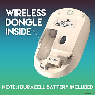 Live Tech Polar 2.4GHz Wireless Mouse – 1600 DPI | DURACELL 1xAA Battery | USB Plug & Play – 1600 DPI | DURACELL 1xAA Battery | USB Plug & Play