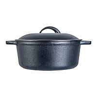 Wonderchef Forza 25 cm Cast-Iron Casserole with Lid Pre-Seasoned Cookware 4.7 L