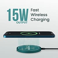 Ambrane Aero-Sync 15 Watt Fast Charging Wireless Pad, Compatible with Wireless Charging Enabled Devices, Smartphones