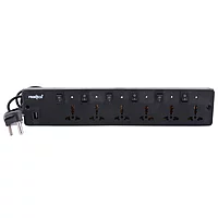 Frontech FT-3515 with 4 universal sockets, 5 m cable, LED indicator & surge protection. Long cable ideal for home or office use.