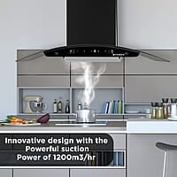 Faber 90cm 1200 m3/hr, Autoclean Chimney Filterless Touch & Gesture Control