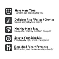 Borosil 1.8-Liters Electric Rice Cooker And Steamer, Black & Silver