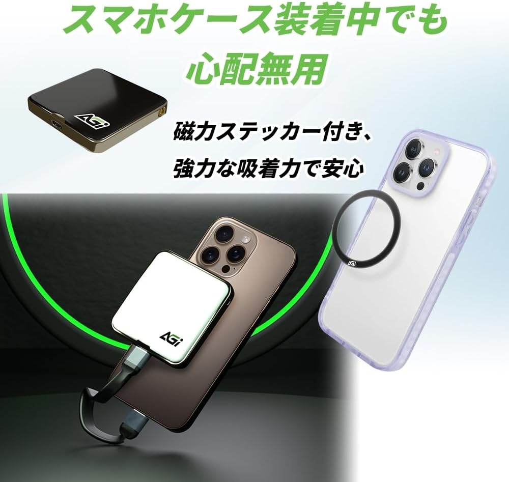 AGI Magnetic Portable External SSD EDM38-2 TB -White