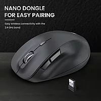 Portronics Toad 24: Wireless Mouse featuring 1611 DPI for precise tracking, USB connectivity for easy plug-and-play, ergonomic design for comfort, and a sleek finish for modern aesthetics.