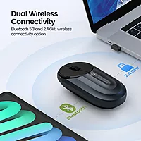 Portronics Toad 6 Wireless Mouse – Bluetooth, Black. Ergonomic, smooth tracking, long battery life. Ideal for home, office, and travel.