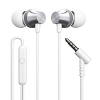 Portronics Conch Beat A – 3.5mm Earphones with Mic | Sleek Silver Design, High-Quality Sound & Comfortable Fit