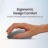 Portronics Toad 34: Sleek White Wireless Mouse featuring USB connectivity and adjustable DPI settings for precision. Ergonomic design ensures comfort during long hours of use. Perfect for work!