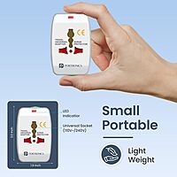 Portronics Juicemate Go Universal Travel Adapter – 6A AC Output | White