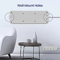 Portronics Power Plate 18 – Features 3 AC sockets, USB-A and USB-C ports, delivering up to 1500W. Ideal for charging multiple devices simultaneously, compact design for home or office use.