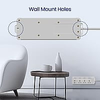 Portronics Power Plate 18 Extension Board with 3 Universal Power Sockets, 1500 Watts, 3 Meter Long Heavy-Duty Cord