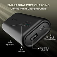 Portronics Power Pod 10K Advanced 10000 mAh Smallest Power Bank with 22.5W Max Output