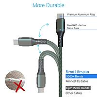 POR 1067 Konnect CL C-Lightning – 20W USB-C to Lightning Braided Cable 1.2M Green 06 Months