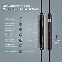 Portronics Conch Sigma A – 3.5mm Earphones with Mic, sleek black design, high-quality sound, comfortable fit, perfect for music and calls, durable build, ideal for everyday use.