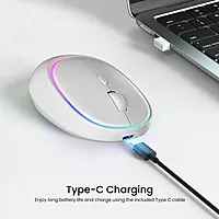 Portronics Toad IV Bluetooth Mouse – Dual Mode | RGB | Rechargeable | White | 1 Year Warranty