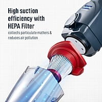 KENT Storm Vacuum Cleaner 600W Cyclone5 Technology and HEPA Filter Bagless Design Ideal for Floors, Curtains, Carpets, Sofa Grey
