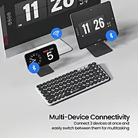 Portronics Bubble 2.0 Grey Wireless Keyboard features a stylish design, comfortable keys, Bluetooth connectivity, and long-lasting battery life for productivity.