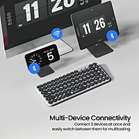 Portronics Bubble 2.0 Bluetooth + Wireless Keyboard – Grey & Black | 1 Year Warranty