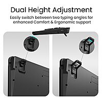 Portronics Bubble 3.0 Bluetooth + Wireless Keyboard – Grey & Black | Numeric Keys |  1 Year Warranty