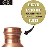Copper Water Bottle, 1000ml, Brown