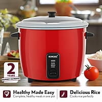 Borosil Pronto Dual 1.8 L Electric Rice Cooker with 2 Pot | 700W, Keep Warm Feature with Indicator Display, Anti Skid Rubber Feet | Cook & Boil Noodles, Rice, Upma, Idli, Dhokla | 2 Years Warranty