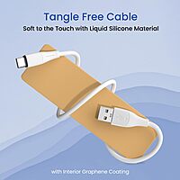 Portronics 2719 Silklink Lightning Cable – 3A USB-A to Lightning | Soft Silicon Cable | 1M | White