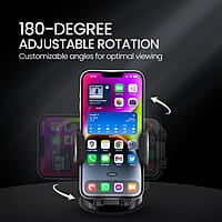 Portronics Clamp M4 Car Phone Holder Stand with 360 Degree Rotation Mobile Stand for Car