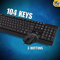 Lapcare LWC-003 Wired Combo – Full-Size Keyboard & Optical Mouse | USB Plug & Play | Ideal for Office & Home Use