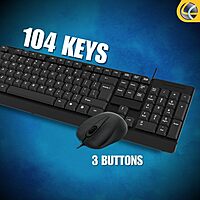 Lapcare LWC-003 Wired Combo – Full-Size Keyboard & Optical Mouse | USB Plug & Play | Ideal for Office & Home Use