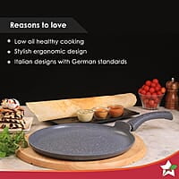 Wonderchef Granite 24cm Non-Stick Dosa Tawa 3.5mm Virgin Aluminium
