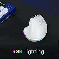 Portronics Toad Ergo 3 Black Mouse – Wireless, RGB, 2400 DPI, ergonomic design for comfort, customizable buttons, high precision tracking, perfect for gaming and productivity, sleek, appearance.