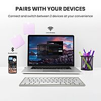 Portronics Bubble Max Wireless Keyboard – Bluetooth + 2.4GHz Dual Connectivity | Noiseless Keys | Connect Up to 2 Devices | Spill-Resistant Compact Design | Green