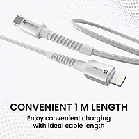POR 2167 Konnect X C-Lightning – 27W Type-C to Lightning Braided Cable | 1M | White