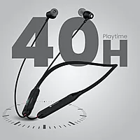 Portronics Harmonics Z8 – Bluetooth Earphones, 40H Battery Life, Sleek Black Design, Deep Bass, Comfortable Fit, Ideal for Music & Calls, Lightweight, Easy Controls, Perfect for On-the-Go.
