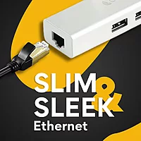 Coconut Type-C to USB 3.0 Hub with LAN Connector (Seamless Connectivity, Expand Device Ports, USB 3.0, Stable Internet via Integrated LAN Port, 1 Year Warranty)