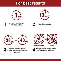 Wonderchef Nutri-Blend, 400 Watts, 22000 RPM 100% Full Copper Motor, Mixer-Grinder, Blender, Stainless Steel Blades Gray