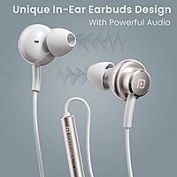 Portronics Conch Sigma A In-Ear Earbuds – 3.5mm | On/Off/Volume Switch | White | 6 Months Warranty