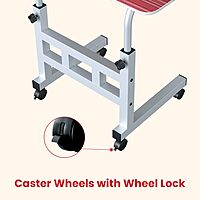 Portronics Buddy D – Laptop Table (Crimson Red, Wood) offers style and functionality, enhancing comfort and productivity for work or leisure.