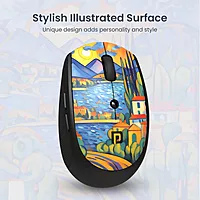 Portronics Toad III Plus Rechargeable Bluetooth Mouse – Bluetooth & 2.4GHz Wireless Connectivity | Stylish Illustrated Design | 6 Buttons | Soft Silicone Grip | Laptop, PC, Mac | Black