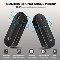 Portronics Vlogmate 2 Dual Mic, ideal for content creators! Enjoy high-quality audio for vlogs, podcasts, and interviews!
